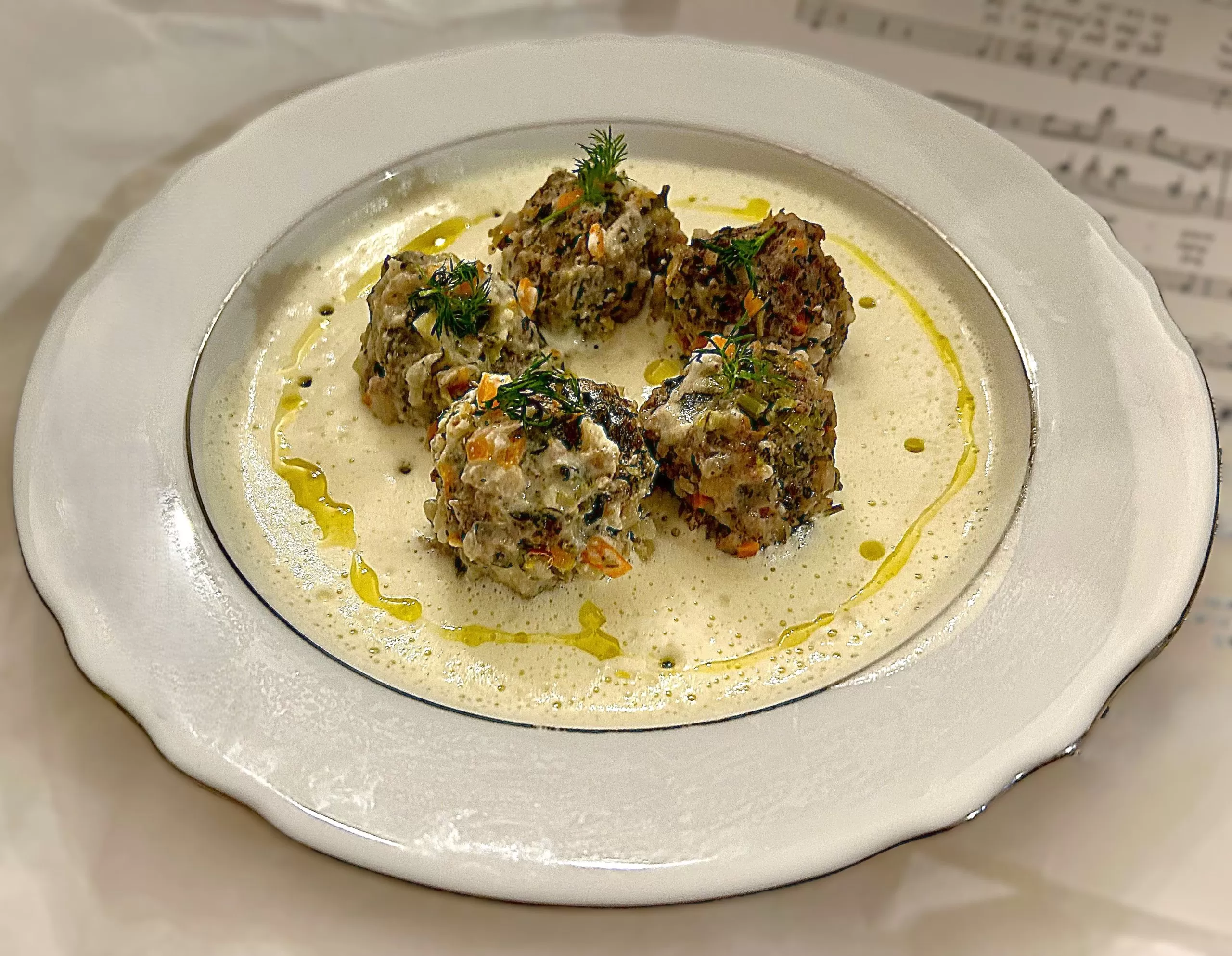 Rice Meatballs With Egg-Lemon Sauce