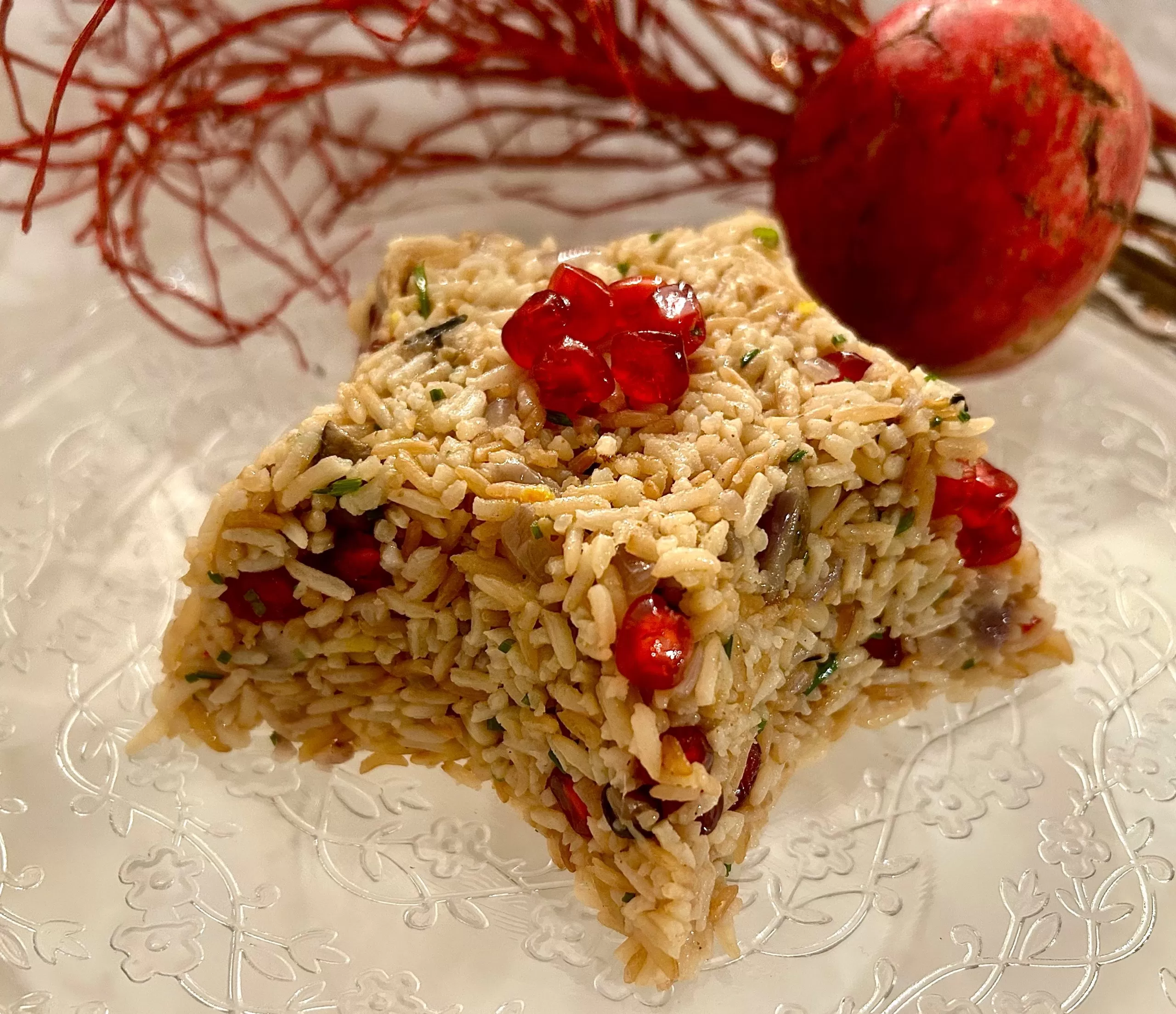 Christmas Pilaf With Pomegranate Seeds