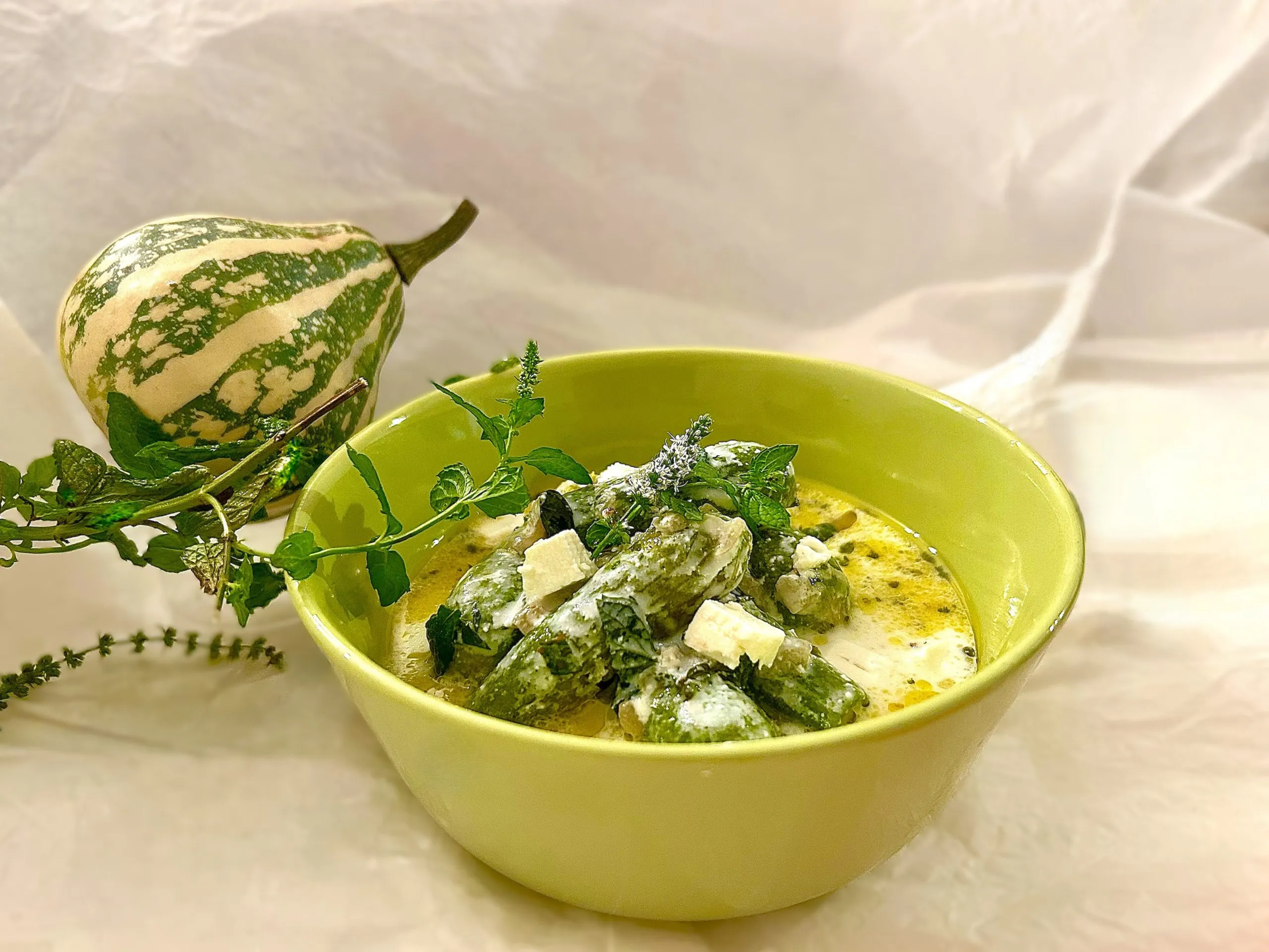 Courgettes With Milk and Feta